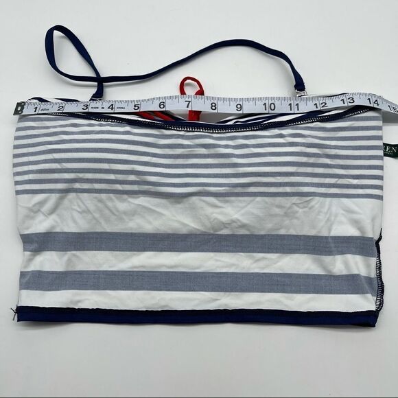 Ralph Lauren Stripe Bandeaukini W/ Removable Strap Size 14 - Picture 9 of 13